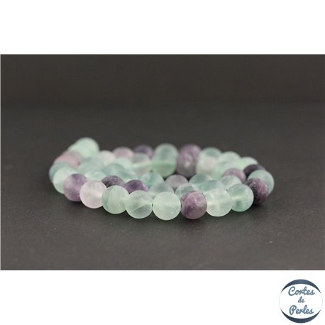 Perles dépolies en fluorite d'Afrique du Sud - Rondes/8mm - Grade A