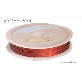 Bobine de fil cablé - 0,38 mm - Rouge
