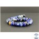 Perles en agate rubanée bleu roi - Rondes/8mm