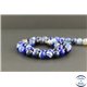 Perles en agate rubanée bleu roi - Rondes/8mm
