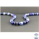 Perles en agate rubanée bleu roi - Rondes/8mm