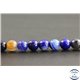 Perles en agate rubanée bleu roi - Rondes/8mm