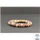 Perles dépolies en jaspe mookaite d'Australie - Rondes/6mm