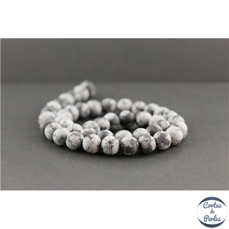 Perles dépolies en obsidienne flocon de neige des USA - Rondes/8mm