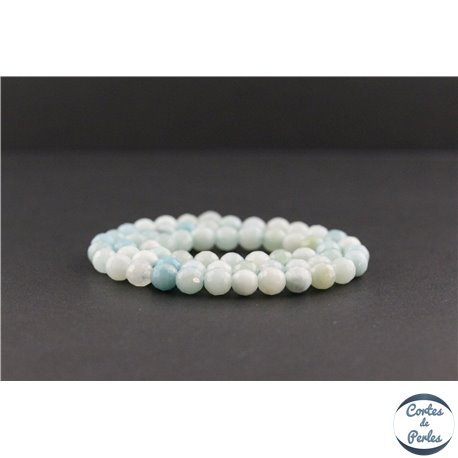 Perles facettées en amazonite de Brésil - Rondes/6mm - Grade A