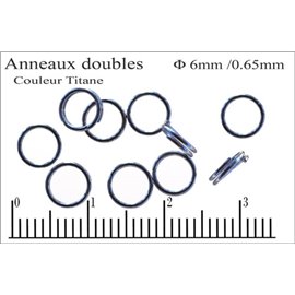 Anneaux doubles - 6 mm - Titane