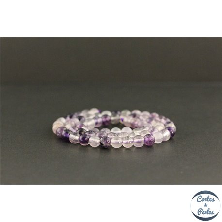 Perles en fluorite violette d'Afrique du Sud - Rondes/6mm - Grade A