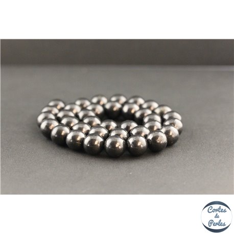 Perles en shungite de Russie - Rondes/10mm - Grade A