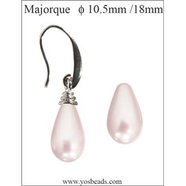 Lot de 4 paires de boucles d'oreilles en perles style Majorque - Gouttes/10 mm - Rosaline