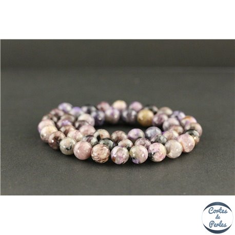 Perles en charoïte de Russie light - Rondes/8mm - Grade AB