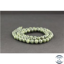 Perles en jade néphrite du Canada - Rondes/6mm - Grade A