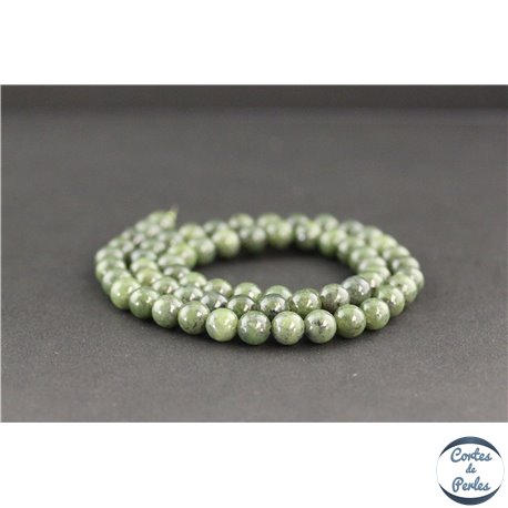 Perles en jade néphrite du Canada - Rondes/6mm - Grade A