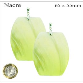 Pendentifs en Nacre - Rectangle/65 mm - Vert
