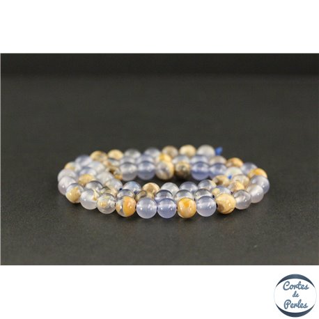 Perles en calcédoine de République Dominicaine - Rondes/6mm - Grade AA