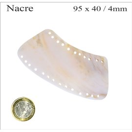 Pendentifs en Nacre - Rectangle/95 mm - Beige