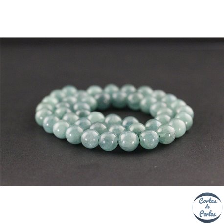 Perles en cyanite verte du Brésil - Rondes/8mm - Grade AA