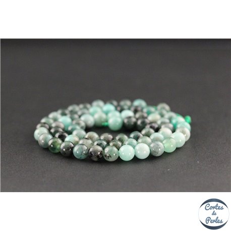 Perles en émeraude de Madagascar - Rondes/6mm - Grade A