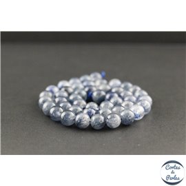 Perles en quartz rutile bleu du Brésil - Rondes/8mm - Grade AAA