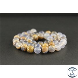 Perles en calcédoine de République Dominicaine - Rondes/8mm - Grade AA