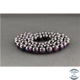 Perles en purpurite de Madagascar - Rondes/8mm - Grade AA