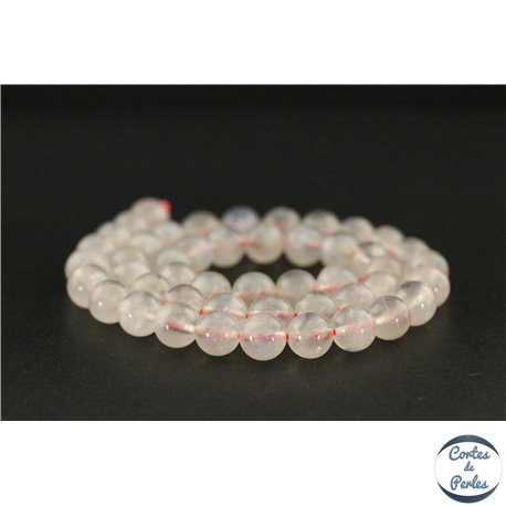 Perles en pierre de Lune rose du Sri Lanka - Rondes/8mm - Grade AA