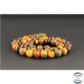 Perles en pietersite feu de Namibie - Rondes/8mm - Grade AA
