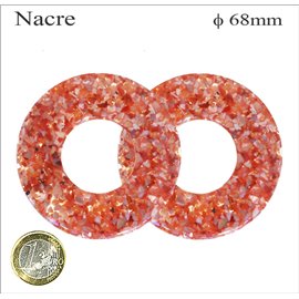 Pendentifs en Résine Synthétique - Cercle/68 mm - Rouge