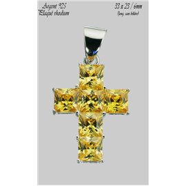 Pendentifs en Argent 925 - Croix/33 mm - Jaune