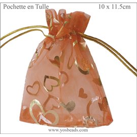 Pochettes en tulle - 11,5 mm - Orange