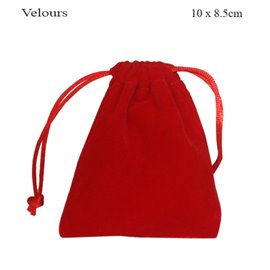 Pochettes en Velour - 10 mm - Rouge