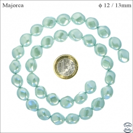 Perles de Majorque - Baroque/12 mm - Vert