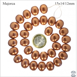 Perles de Majorque - Ovale/15 mm - Marron