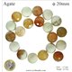 Perles semi précieuses en agate - Ronde/20 mm - Beige