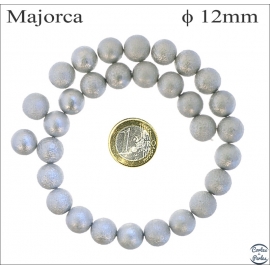 Perles de Majorque Granulées - Ronde/12 mm - Bleu