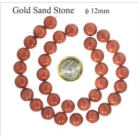 Perles en goldsand stone orange - Rondes/12mm