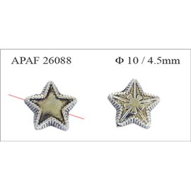 Apprêts american finding intercalaires vernis - Étoiles/10 mm - Argenté