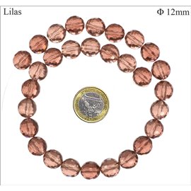 Perles en Cristal de Bohème - Ronde/12 mm - Bourgogne Clair