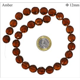 Perles en Cristal de Bohème - Ronde/12 mm - Topaze