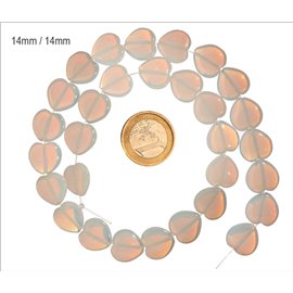 Perles de Bohème Lisses - Coeur/14 mm - Transparent