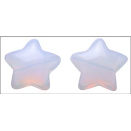 Perles de Bohème Lisses - Étoile/16 mm - Blanc