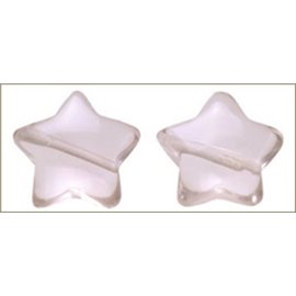 Perles de Bohème Lisses - Étoile/16 mm - Transparent