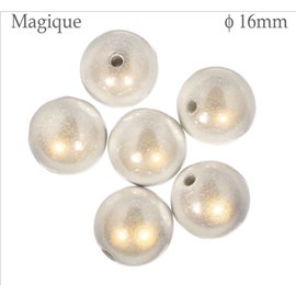 Perles Magiques - Ronde/16 mm - Blanc