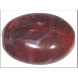 Perles en résine naturelle - Ovales/24 mm - Grenat
