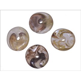 Perles en Résine Synthétique - Roue/15 mm - Marron