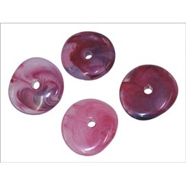 Perles en Résine Synthétique - Roue/15 mm - Rose