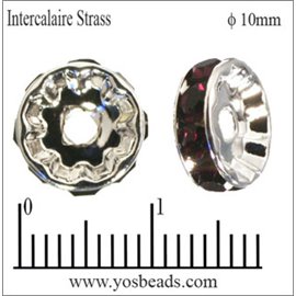 Apprêts Intercalaires Strass - 10 mm - Bourgogne