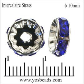 Apprêts Intercalaires Strass - 10 mm - Saphir