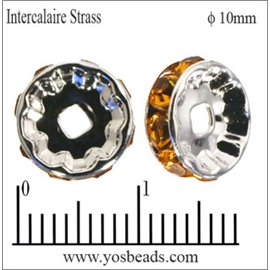 Apprêts Intercalaires Strass - 10 mm - Topaze