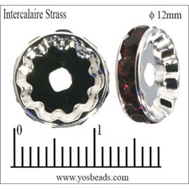 Apprêts Intercalaires Strass - 12 mm - Bourgogne