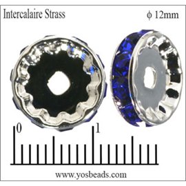 Apprêts Intercalaires Strass - 12 mm - Saphir
